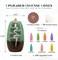 Backflow Incense Burner, Ceramic Waterfall Incense Burner Holder with 120 Incense Cones and 30 Incense Sticks Incense Fountain Smoke Waterfall for Meditation Zen Spiritual Room Home Decor, Cyan
